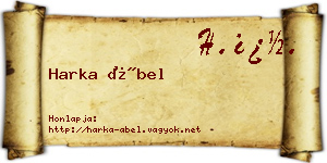 Harka Ábel névjegykártya