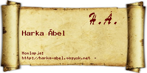 Harka Ábel névjegykártya